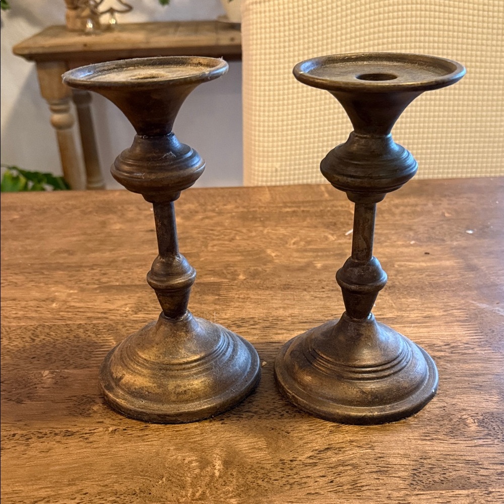Elegant Bronze Candle Holders